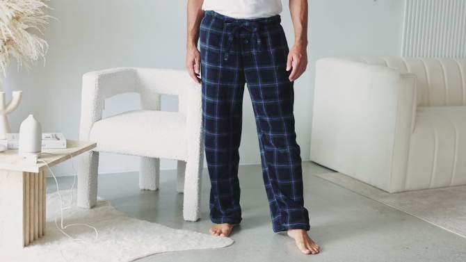 Men's Soft Plush Fleece Pajama Pants, Warm Long Lounge Bottoms, 2 of 7, play video