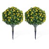 COZONY Set of 2/4 Artificial Topiary Ball Trees with Metal Stakes, UV-Resistant Rose Decor - 2 of 4