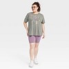 Women's Floral Mushroom Short Sleeve Graphic T-Shirt - Olive Green - 3 of 3