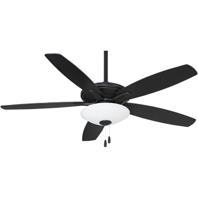 52" Minka Aire Modern Indoor Ceiling Fan with LED Light Coal Black Frosted White Glass for Living Room Kitchen Bedroom Family Home
