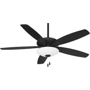 52" Minka Aire Modern Indoor Ceiling Fan with LED Light Coal Black Frosted White Glass for Living Room Kitchen Bedroom Family Home - 1 of 4