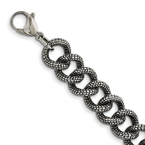 Chisel Stainless Steel Antiqued and Textured 24" Link Necklace - 1 of 4