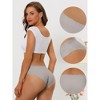 Allegra K Women's Unlined No-Show Stretch Laser Cut Solid Invisible Briefs 3 Packs - 3 of 4