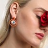 SOHI Women's Pumpkin Orange The Evil-Eye Loop Drop Earrings - 3 of 4