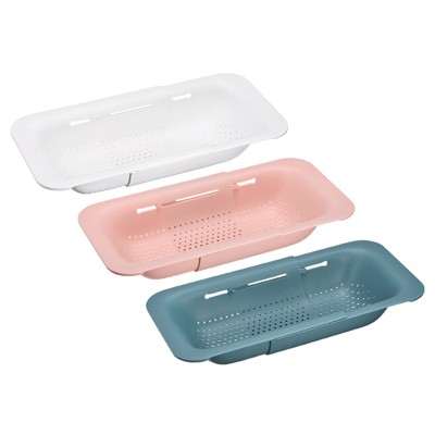 Plastic Narrow Over The Sink Expandable Colander With Soaking Tray ...