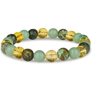 8mm Beaded Bracelets with Natural Gemstones for Women & Men, Elastic Adjustable Protection Crystal Bracelet - 1 of 4