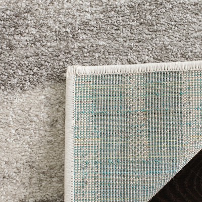 Cream/Grey Synthetic Easy-Care 30" Square Area Rug