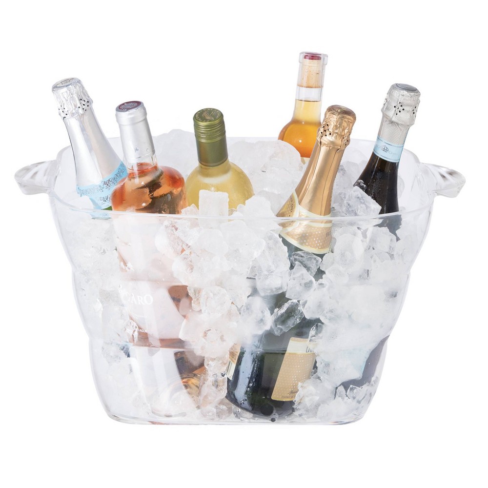 Photos - Barware Oggi Square Party Tub: Clear Acrylic Wine Chilling Bucket, 8.12 Volume Capacity, Hand Wash, 17" Depth, 14" Width