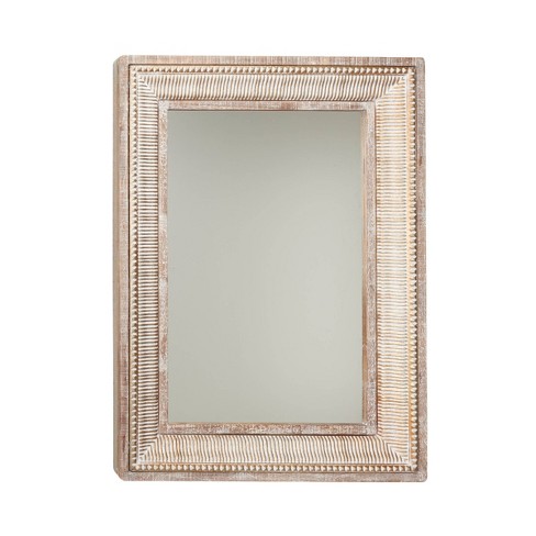 Olivia & May Metal Intricately Carved Wall Mirror Brown: Farmhouse Style, Iron Frame, No Assembly Required - image 1 of 4