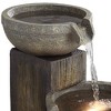 John Timberland Four Tier Rustic Cascading Outdoor Floor Water Fountain with LED Light 40 1/2" for Yard Garden Patio Home Deck Porch House Roof - image 3 of 4