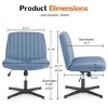 Armless Office Chair With Height Adjustable,Criss Cross Chair With Wide Seat,Adjustable Computer Task Chairs,Swivel Office Chair No Wheels-Cuddlewood - 4 of 4