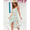 Clearlove Deep V Neck Halter Dress Irregular Hem for women  Elegant Party Evening Dress - 2 of 4