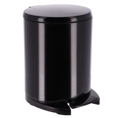 Evideco French Home Goods Soft Close Lid Round Metal Step Trash Can Waste Bin 6-liters-1.6-gal.