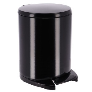 Evideco French Home Goods Soft Close Lid Round Metal Step Trash Can Waste Bin 6-liters-1.6-gal. - 1 of 4