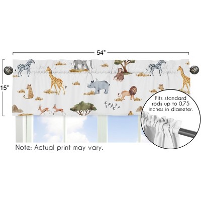Safari Jungle Animals Multicolor Rod Pocket Window Valance