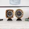 Set of 2 Metal Round and Square Tabletop Clocks with Black Bases and White Circle Hour Markers Gold - Olivia & May - 2 of 4