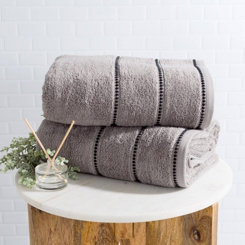 Gray Brown Egyptian Cotton Thick Bath Towel Set, Luxury Bath