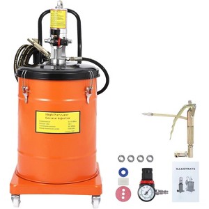 10.5 Gallon Air Operated Grease Pump with 13Ft High-Pressure Hose & Grease Gun, Portable Pneumatic Grease Pump with Wheels - 1 of 4