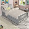 RISOKEYS Twin Size Bed Frame with Twin Size Trundle:  with Headboard & Footboard  for Small Bedrooms & Guest Rooms - No Box Spring Needed - 2 of 4
