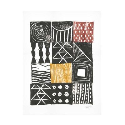24" x 32" Courtney Prahl 'Block Print V' Unframed Wall Canvas - Trademark Fine Art