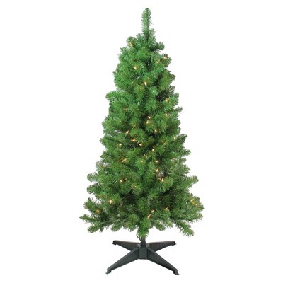 Northlight 4' x 25 Pre-Lit Blackwater Fir Artificial Christmas Tree- Clear Lights