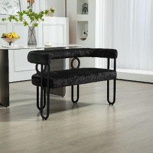 CAVINAS Modern Loveseat Sofa, Chenille Fabric 2 Seater Sofa Couch with Arms and Metal Legs, for Small Space - 1 of 4
