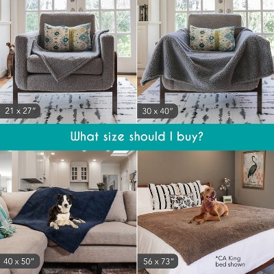 Medium Brown Waterproof Reversible Faux Suede and Fleece Pet Blanket