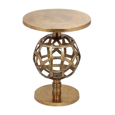 Dearing Handcrafted Aluminum Side Table Antique Brass - Christopher Knight Home