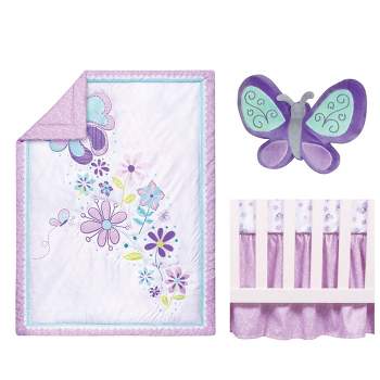Sammy and Lou Butterfly Meadow Baby Nursery Crib Bedding Set - 4pc