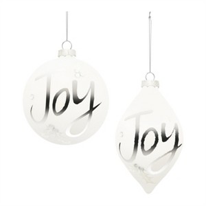 Frosted Glass Joy Ornament (Set of 6) - 1 of 2