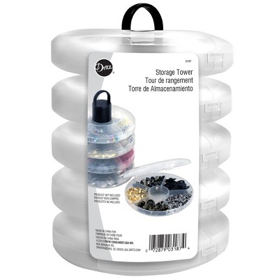 Dritz Storage Tower with Removable Compartments Clear