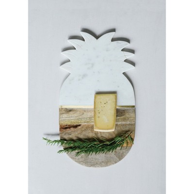 Wooded Cutting Board Pineapple - Marble / Gold Stripe
