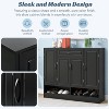 Shoe Cabinet for Entryway Ample Storage Space Shoe Organizer with Drawer Doors Open Shelf for Heels Slippers Black - 4 of 4