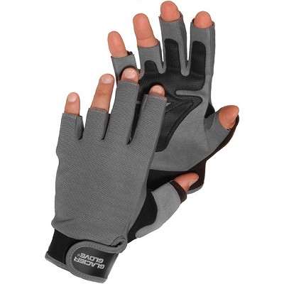 Glacier Glove Stripping and Fish Fighting Fingerless Gloves - XL - Gray