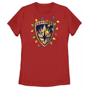 Women's Guardians of the Galaxy Holiday Special Christmas Lights Badge T-Shirt - 1 of 4