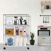 Vynxaria Chrome 4-Tier Utility Storage Shelves with Wheels, 36" L x 14" W x 54" H - 2 of 4