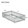 Grungis Twin Size Floor Bed for Kids,Modern Wood Toddler Bed with Safety Guardrails and Door,Montessori Bed for Bedroom - 3 of 4