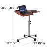 Angle and Height Adjustable Mobile Laptop Computer Table Cherry Top - Flash Furniture - image 4 of 4