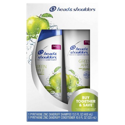 Head and Shoulders Green Apple Daily-Use Anti-Dandruff Paraben-Free Shampoo and Conditioner Bundle Pack