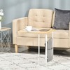 HOMCOM End Table, C-Shaped Side Table with Storage Bag for Living Room, Bedroom, White, gray, Oak - 2 of 4
