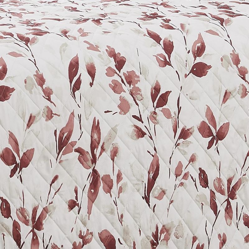 RT Designers Collection Melrose Leaves 3-Pieces Elegant Stitched Quilt Set OB Multicolor, 4 of 5