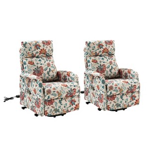 Set of 2 Gina Mid-century Power Remote Recliner with Metal Base  | ARTFUL LIVING DESIGN - 1 of 4