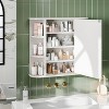 MaseiKar Bathroom Medicine Cabinet, Bathroom Mirror Cabinet Wall Mounted with 6 Side Open Shelves, White Wall Cabinet with Mirror, White - 4 of 4