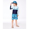 Deux par Deux Boy Long Sleeve Rashguard Navy Blue and Turquoise - 3 of 4