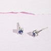 Girl's Classic Round Solitaire Screw Back Sterling Silver Earrings - In Season Jewelry - 4 of 4