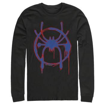 Men's Marvel Spider-man: Into The Spider-verse Spray Paint Logo Long Sleeve  Shirt : Target
