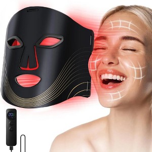 Morfone 4-mode LED facial red light therapy lamp. Portable care set with remote control, suitable for home and travel skin therapy. - 1 of 4