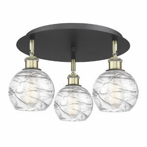 Athens Deco Swirl - 3 Light Flush Mount In Industrial Style-8.63 Inches Tall and 17.63 Inches Wide - 1 of 1