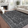 Coucheta Floral Rugs, Washable Soft Non Slip Area Rug for Living Room Bedroom, Distressed Vintage Stain Resistant Large Under Table Carpet - 2 of 4