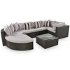 Nestfair 7pc Wicker Outdoor Sectional Set Conversation Sofa with Pillows and Gray Cushions Brown - 2 of 4